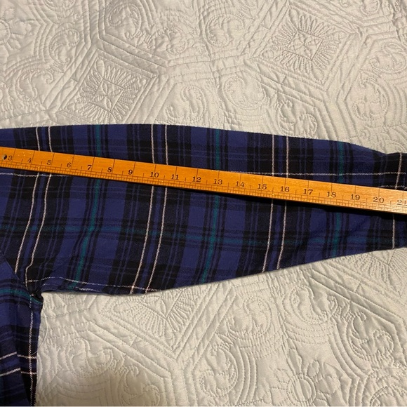 Men's NEW Real Work Wear Flannel Blue Plaid Shirt Fits like M Labeled S NWOT - Picture 6 of 7
